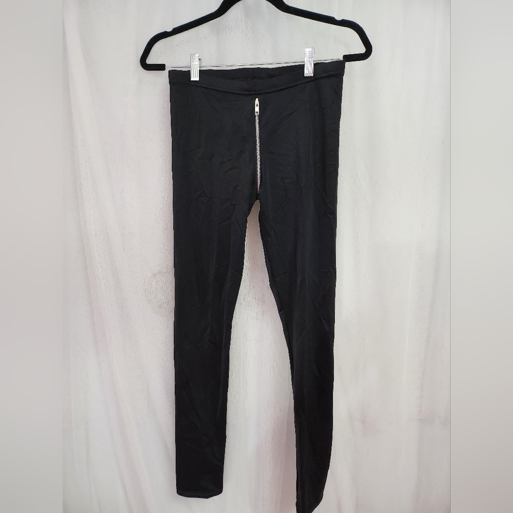 Spandex Leggings with Front to Back Zipper